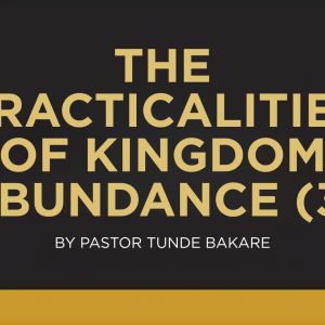 THE PRACTICALITIES OF KINGDOM ABUNDANCE (3)